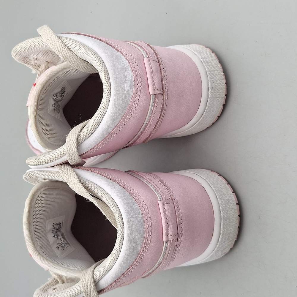Jordan 1 Mid (GS) Big Kids' Shoes Pink Foam/White-Fire Red DQ8423-608 YOUTH Sz 4 - Picture 8 of 10